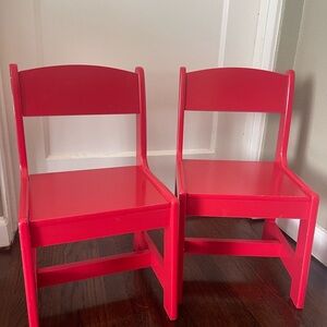 Bright Red Kids Chairs Set